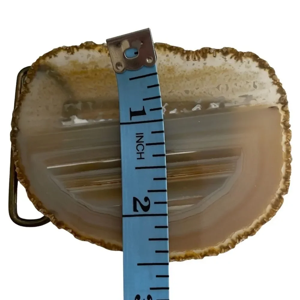 POLISHED Geode Agate Gemstone Slice Belt Buckle